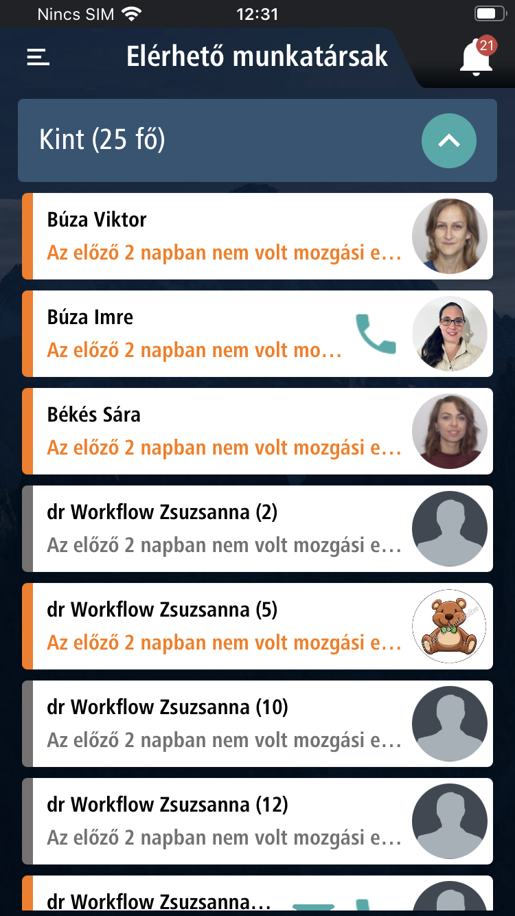 NEXON_PORT+ önkiszolgáló HR-mobilapplikáció Elérhető munkatársak4
