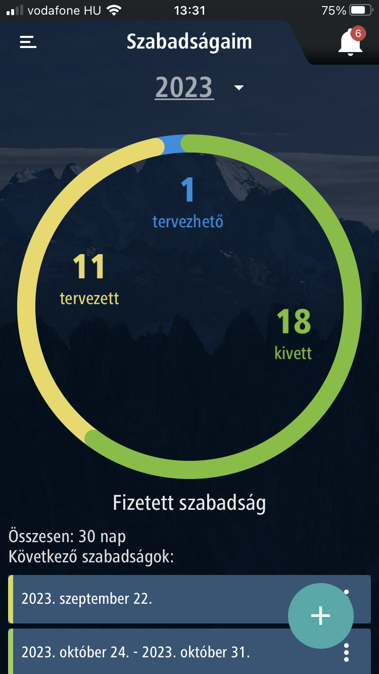 NEXON_PORT+ mobilapplikáció - Szabadságaim1