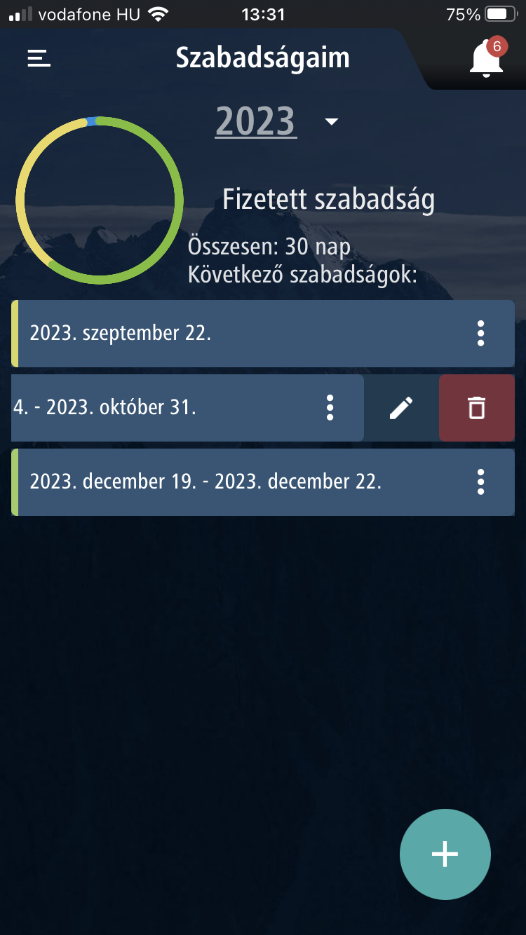 NEXON_PORT+ mobilapplikáció - Szabadságaim2