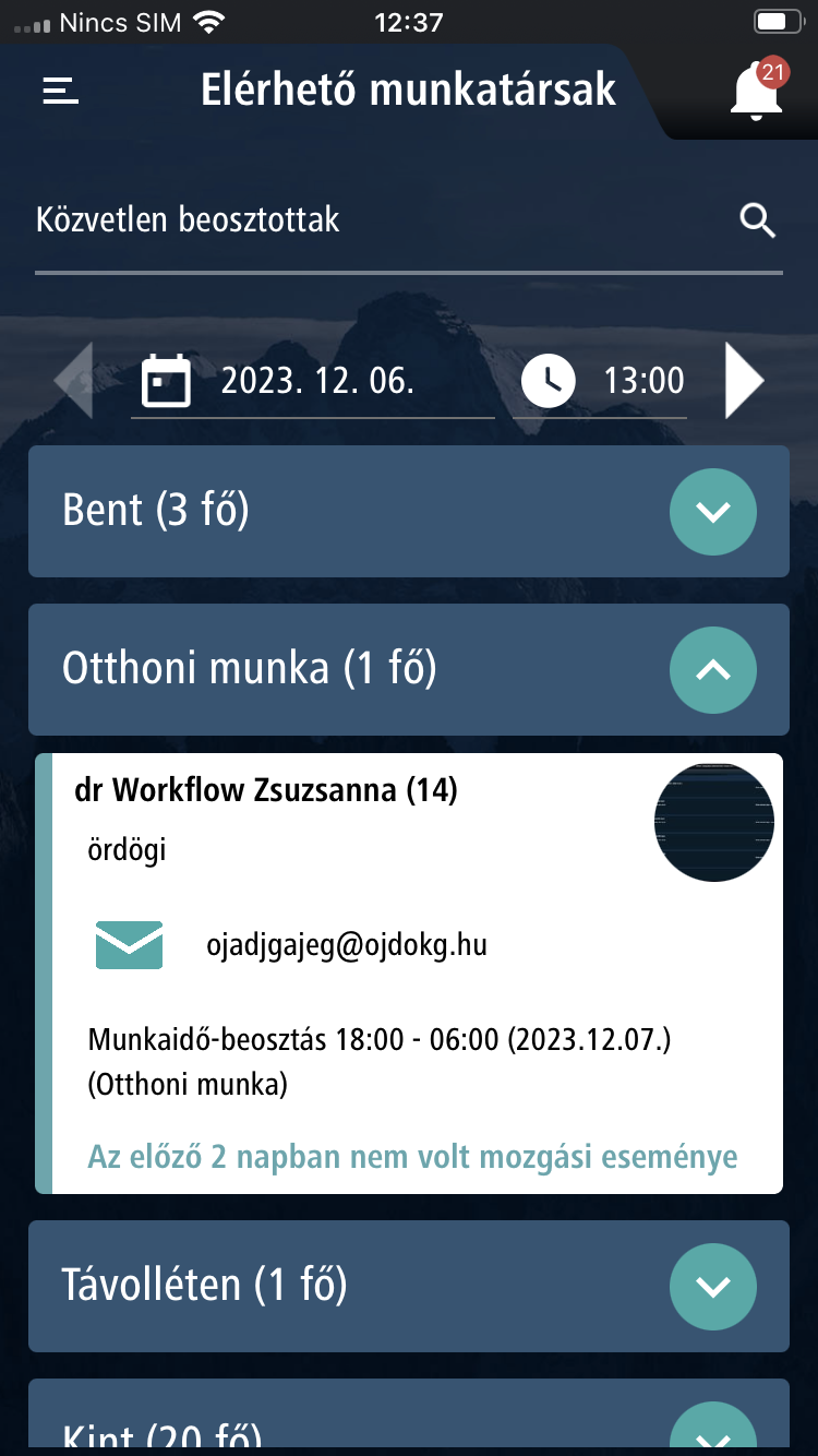 NEXON_PORT+ önkiszolgáló HR-mobilapplikáció Elérhető munkatársak2