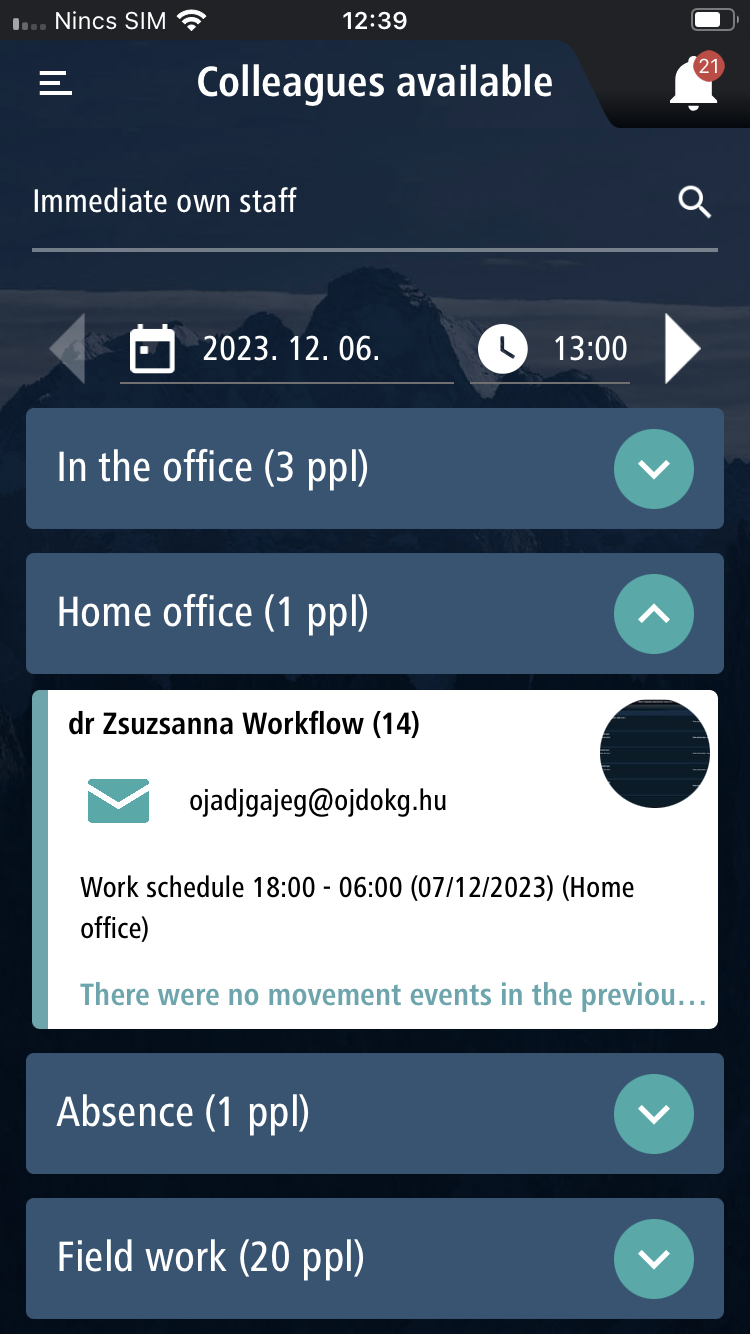 NEXON_PORT+ application - Colleagues available2